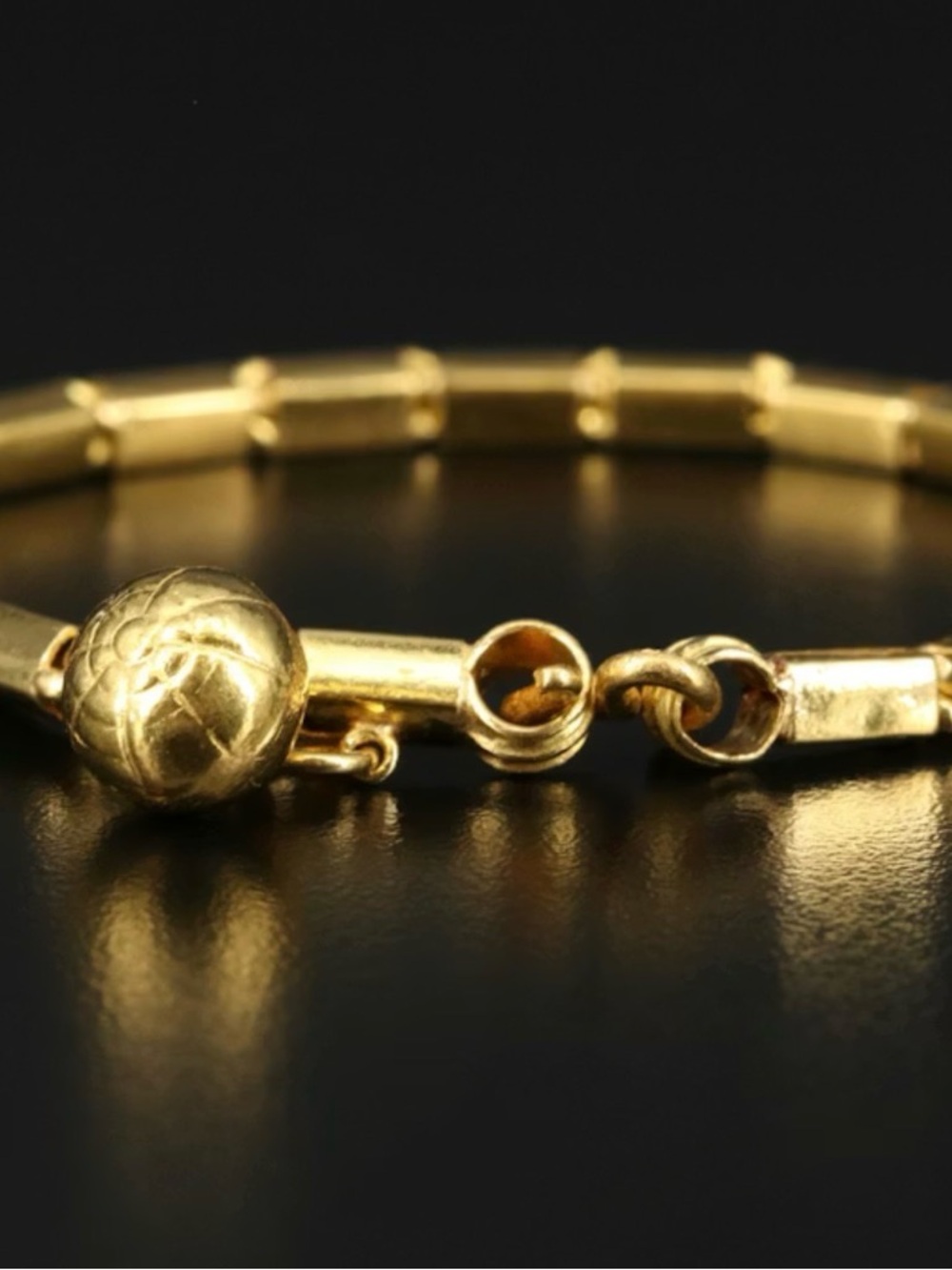24K Pure Solid Gold Link Bracelet